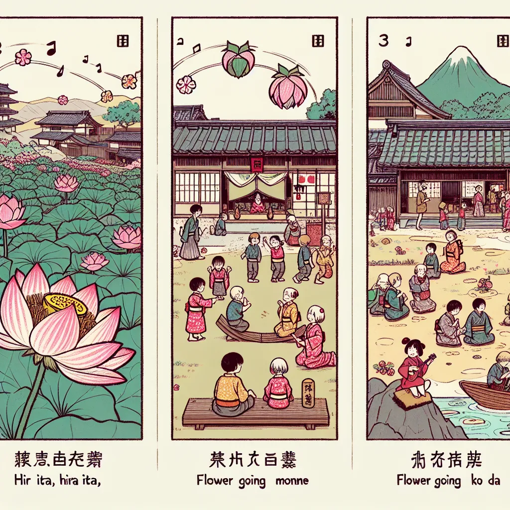 童謡：ひらいたひらいた、花いちもんめ、子守唄