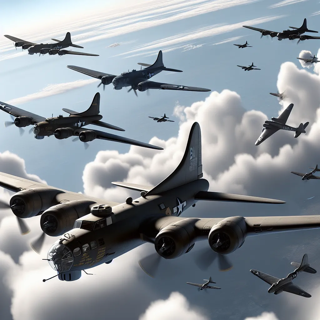 敵機爆音集：ボーイングB17D重爆機、高度1000m、3000m、5000m